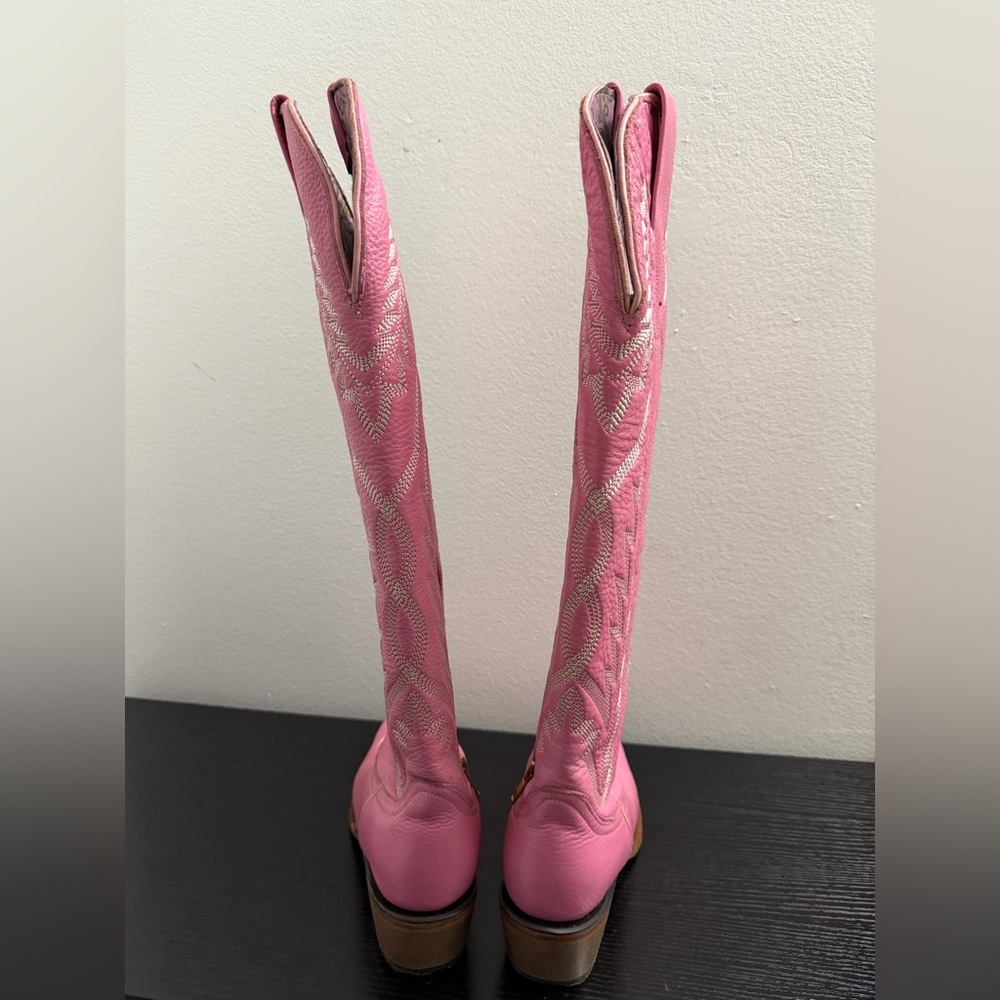 Rock’em Pink Western Cowboy Boots 100% Genuine Leather Made in Mexico - Picture 4 of 8